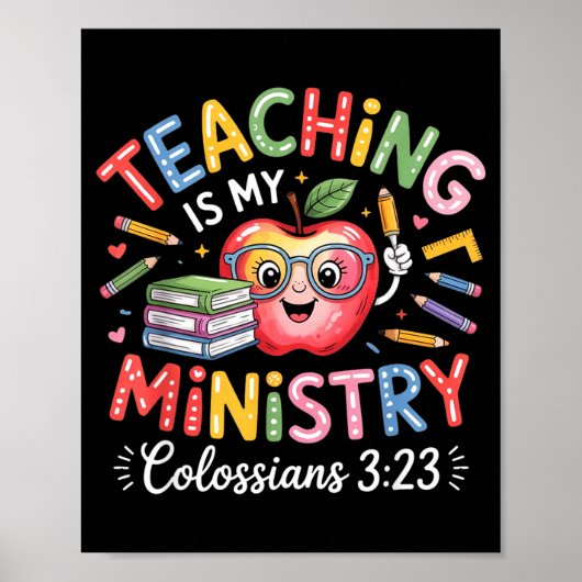 Teaching Is My Ministry Christian Teacher Design ポスター (正面)