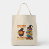 Teaching Is My Superpower – ハロウィンの魔女の先生 トートバッグ (裏面)
