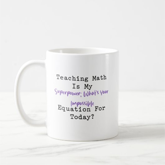 Teaching Math Superpower | Impossible Equation コーヒーマグカップ (左)