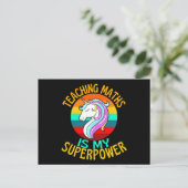 Teaching Maths Is My Superpower Unicorn ポストカード (スタンド正面)