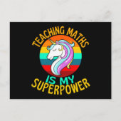 Teaching Maths Is My Superpower Unicorn ポストカード (正面)