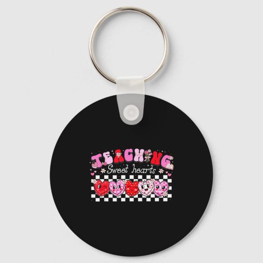 Teaching Sweet Hearts Floral Valentine Girl Women  キーホルダー (正面)