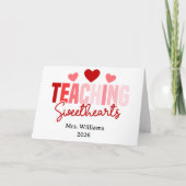 Teaching Sweethearts Customizable Class Valentine  カード (正面)