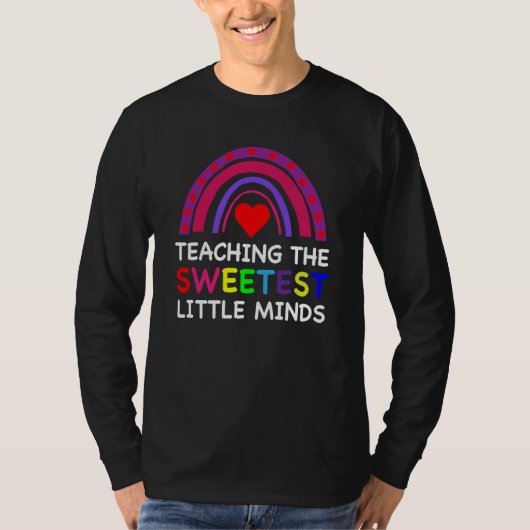Teaching The Sweetest Little Minds Teacher Valenti Tシャツ (正面)