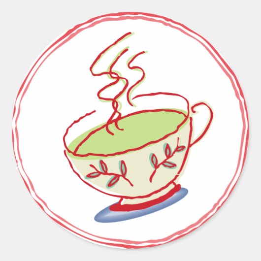 Teacupスタンプ ラウンドシール (正面)