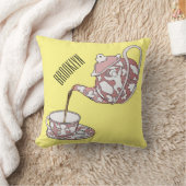 Teacupセットカートゥーンイラストレーション クッション (ブランケット)