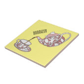 Teacupセットカートゥーンイラストレーション タイル (側面)