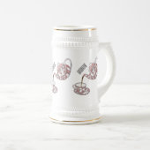 Teacupセットカートゥーンイラストレーション ビールジョッキ (正面右)