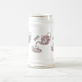 Teacupセットカートゥーンイラストレーション ビールジョッキ (中央)