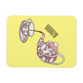 Teacupセットカートゥーンイラストレーション マグネット (横)
