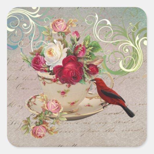 Teacup 1シール スクエアシール (正面)