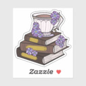 Teacup and Stack of Books シール (シート)