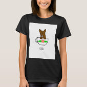 Teacup Chihuahua Women's Black Basic Tシャツ (正面)