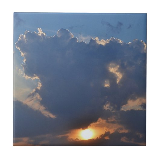 Teacup Cloud Formation by STaylorとの夕日 タイル (正面)