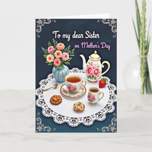 Teacup Mothers Day Sister Card カード (正面)
