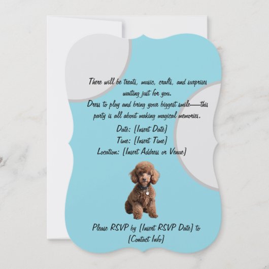 Teacup Poodle Baby Party Invitation (正面)