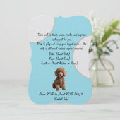 Teacup Poodle Baby Party Invitation (スタンド正面)