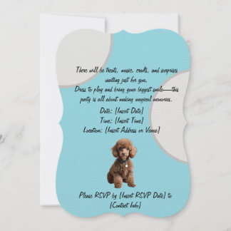 Teacup Poodle Baby Party Invitation