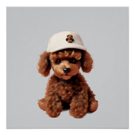 Teacup Poodle with Hat ポスター