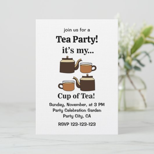 Teacup Teapot Its My Cup of Tea Party 招待状 (スタンド正面)