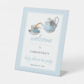 Teacups赤エレガントちゃんシャワー茶パーティーへようこそ 台座サイン (正面)