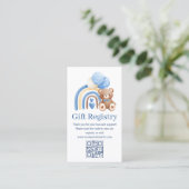 teady bear baby Shower gift registry qr code  エンクロージャーカード (スタンド正面)