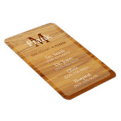 Teak Wood Look Important Phone Numbers マグネット (右側)