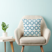 Teal Abstract Geometric Leaf Throw Pillow クッション (椅子)