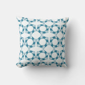 Teal Abstract Geometric Leaf Throw Pillow クッション (正面)