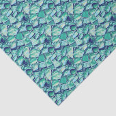 Teal Abstract Mosaic Sea Glass Faux Texture 薄葉紙 (詳細)