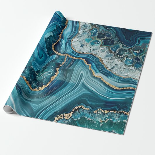 Teal Agate Wrapping Paper ラッピングペーパー (アンロールド)