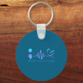 Teal &amp; Purple Semicolon Suicide Prevention Awa キーホルダー (正面)