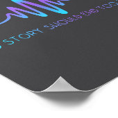 Teal &amp; Purple Semicolon Suicide Prevention Awa ポスター (角)