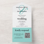 Teal Ampersand QR Code   オールインワン招待状 (内側)