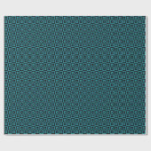 Teal and Black Art Deco Squares Geometric ラッピングペーパー (フラット)