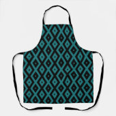 Teal and black diamond pattern エプロン (正面)