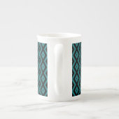 Teal and black diamond pattern ボーンチャイナマグカップ (裏面)