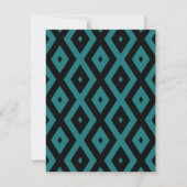 Teal and black diamond pattern 出欠カード (正面)