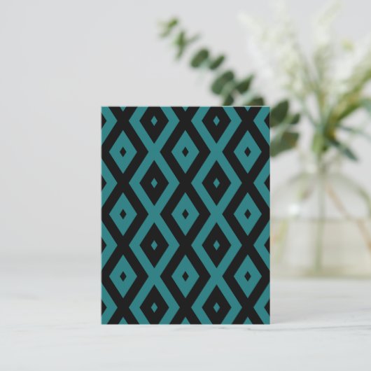 Teal and black diamond pattern 出欠カード (スタンド正面)