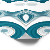 Teal and Cream Radiant Mandala Design ポスター (角)