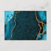 Teal and Gold Agate Wedding Reception エンクロージャーカード (裏面)