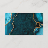 Teal and Gold Agate Wedding Registry エンクロージャーカード (裏面)