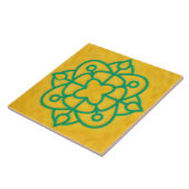 Teal and Gold Celtic Style Decorative Tile タイル (側面)