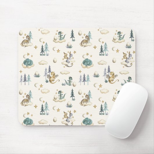 Teal and Gold Dragons Mouse Pad マウスパッド (マウス)