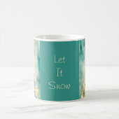 Teal and Gold Elegant Christmas Tree with Candles コーヒーマグカップ (中央)