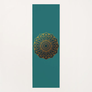 Teal and Gold Mandala ヨガマット