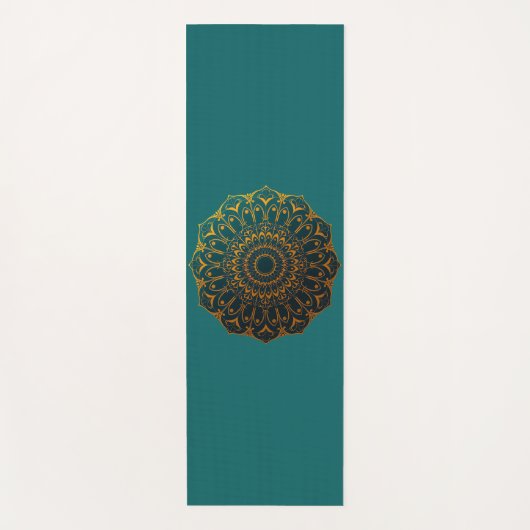 Teal and Gold Mandala ヨガマット (正面)