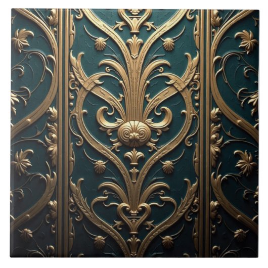 Teal and Gold Tapestry タイル (正面)