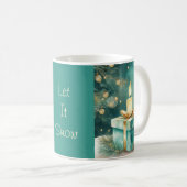 Teal and Golden Candle with Gift Box コーヒーマグカップ (正面右)
