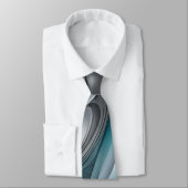 Teal and Gray Modern Design Neck Tie ネクタイ (タイ)